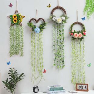 墙面装饰品花环挂件绿植墙壁挂花幼儿园挂饰客厅墙上卧室创意挂花