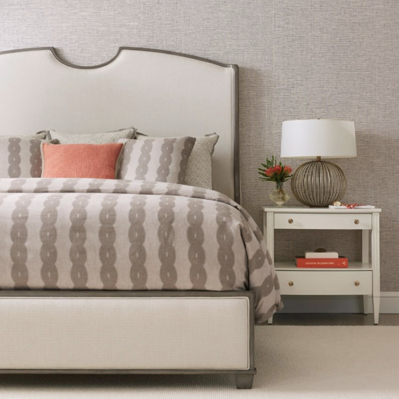 原装进口正版现货2018新品美式现代橄榄灰木米灰棉麻布艺双人床