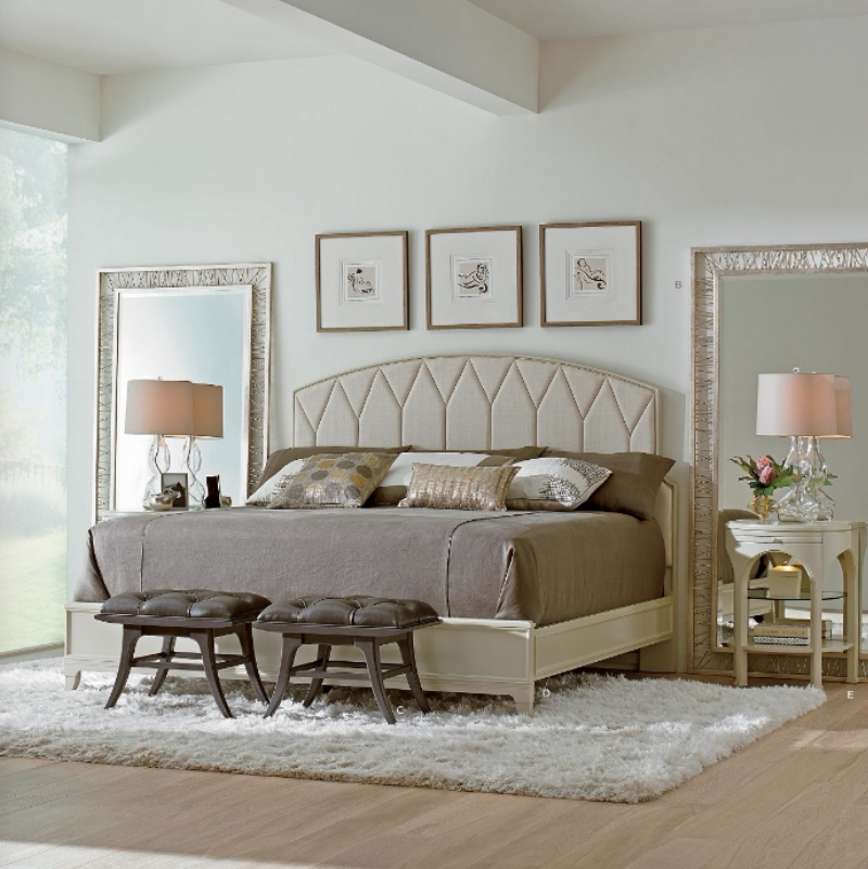 原装进口正版现货美式轻奢时尚简约深咖色框架奶白色软包布艺床