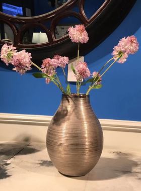 复古银色拉丝花瓶摆件正版现货