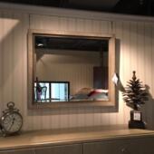 原装 饰镜 现代简约轻奢香槟银木框雕刻方形妆镜装 进口正版 现货美式