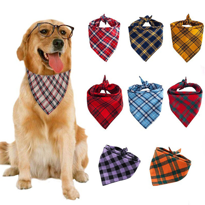亚马逊跨境宠物口水巾狗狗三角巾双层纯棉格子领巾猫狗头巾可定制,宠物/宠物食品及用品,围巾/口水巾,淘宝优惠券,粉丝福利购,淘宝优惠卷