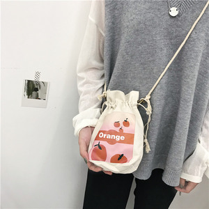 ins复古印花抽绳包