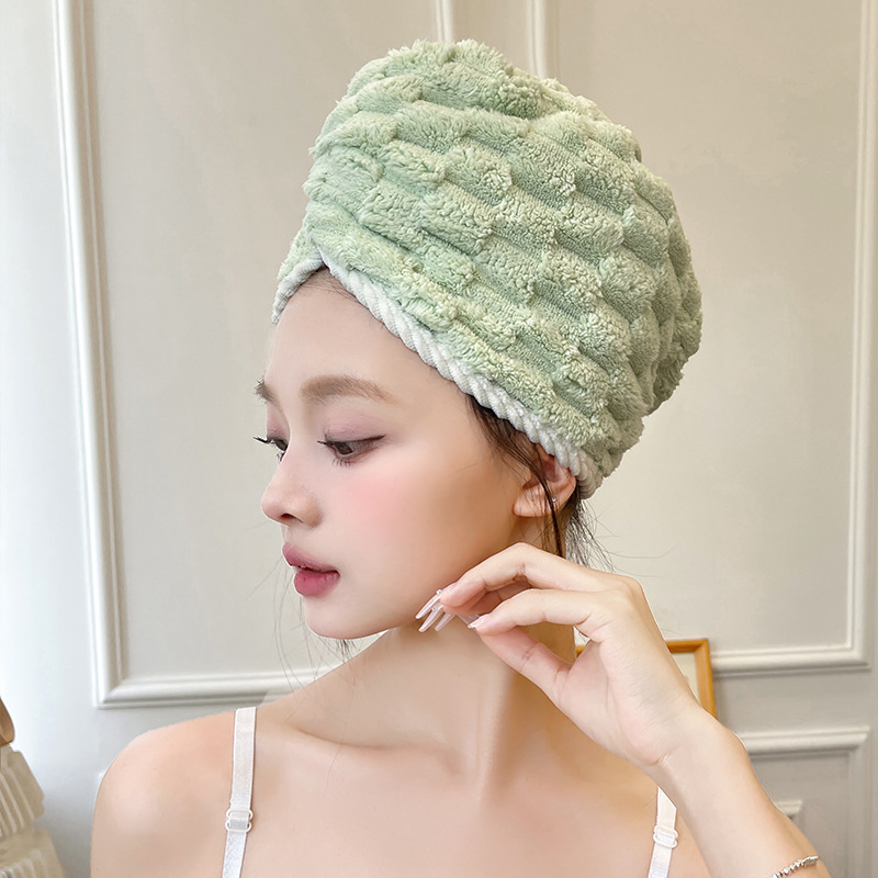 云朵绒包边加厚珊瑚绒干发帽洗脸头带化妆卸妆吸水干发巾月子