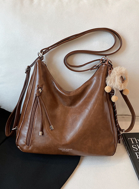 2025新款秋冬时尚斜挎包百搭洋气大容量女休闲单肩托特包潮双肩包