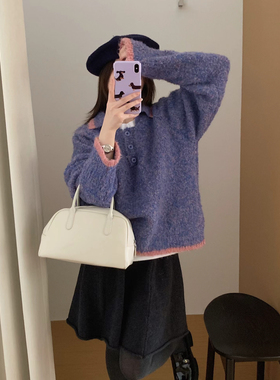 韩系慵懒风宽松气质毛衣外套女秋冬新款加厚百搭毛衣外套