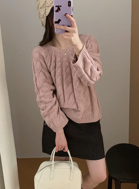 韩系慵懒风宽松气质毛衣外套女秋冬新款加厚百搭毛衣外套