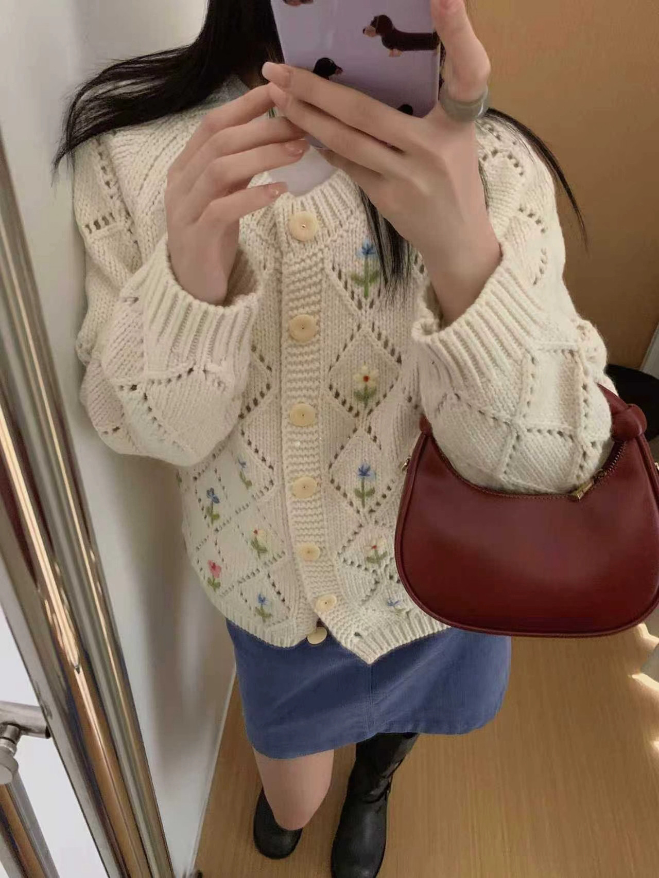 韩系温柔风针织开衫外套女2025新款初秋设计感小众宽松显瘦上衣
