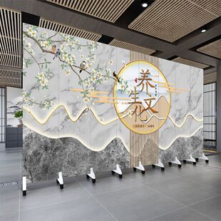 屏风隔断办公室头疗养生馆美容院遮挡隔板客厅仿古中式移动折叠