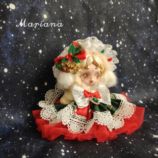 原创手工SP光织园冬日乐章搪胶仔着替朝晖幻掣胧雾晨露娃衣圣诞款