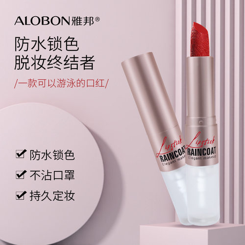 雅邦奇幻固色双头 雕花雾面口红＋雨衣唇液 DS508 正红山楂胡萝卜