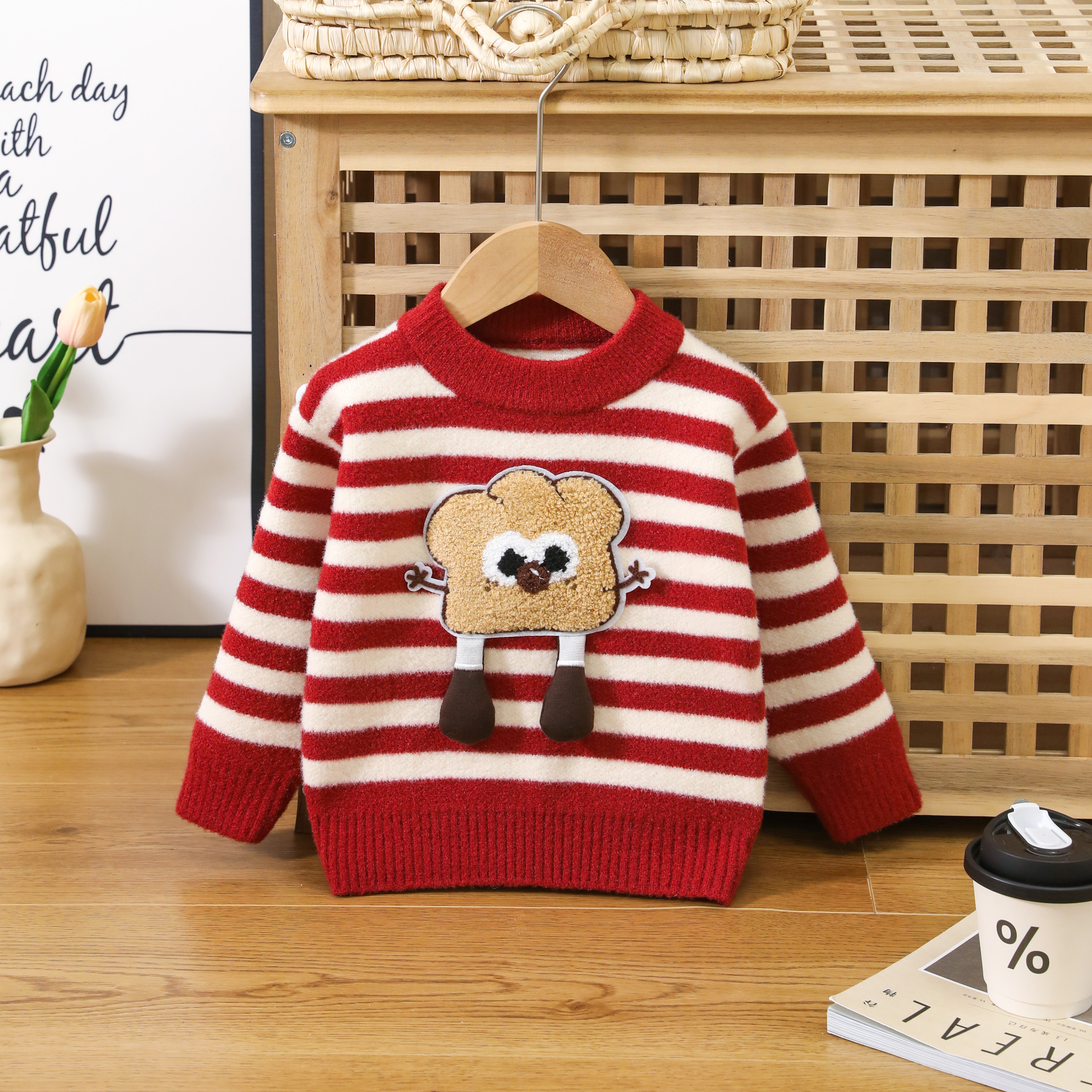 儿童圆领毛衣秋冬加厚男童冬季新款韩国绒