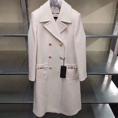 倪妮同款秋冬长款马衔扣大兜装饰显瘦气质复古双排扣羊毛大衣外套