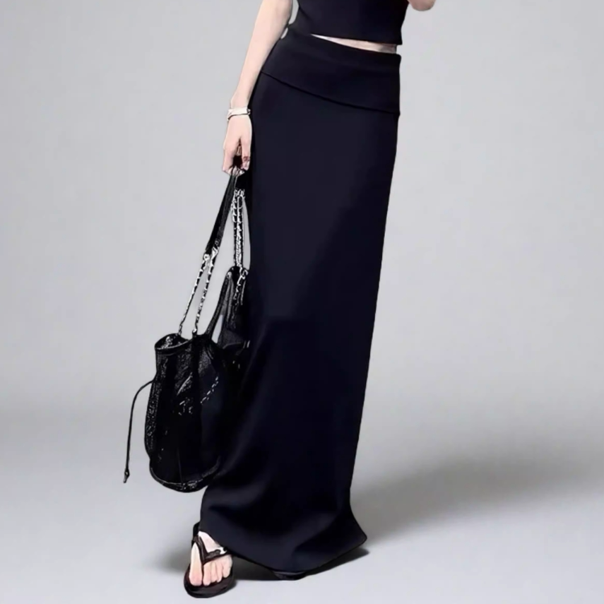 拖地半身裙女黑色长款气质长裙2026春夏新款设计感修身显瘦A字裙