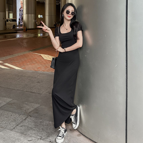 莫代尔垂感连衣裙长裙女