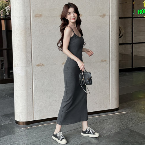 针织连衣裙女修身吊带裙夏季