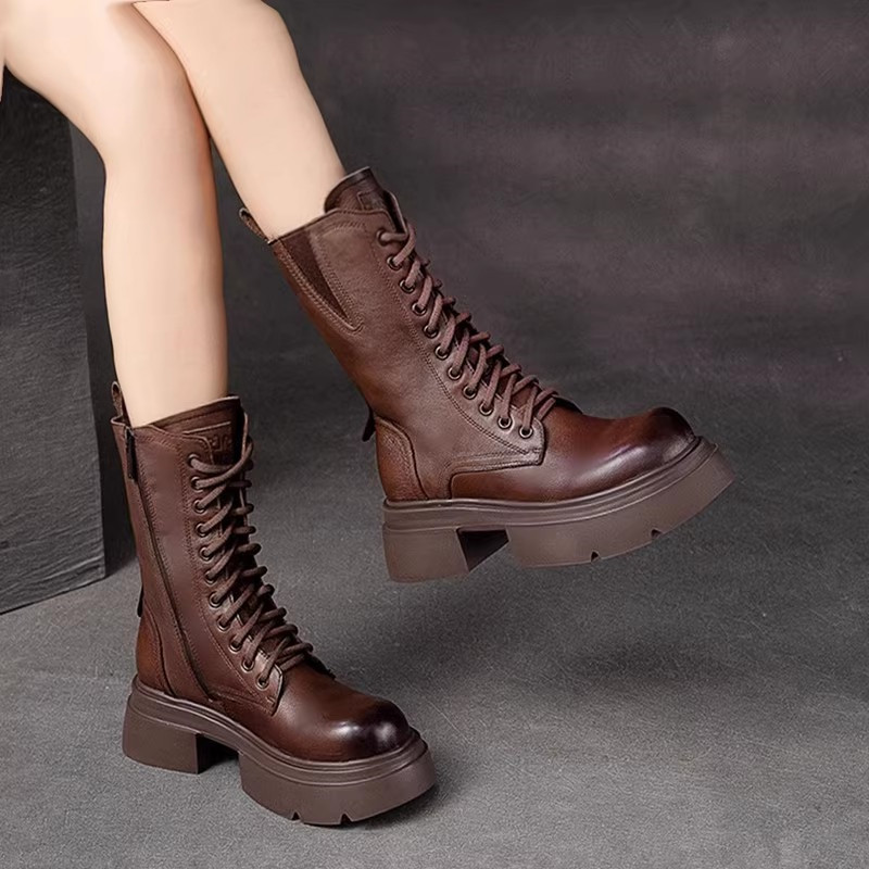 厚底马丁靴女英伦风短靴中筒靴