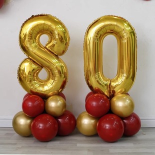 寿宴生日布置气球背景墙老人六十寿字场景70妈80爸60大寿数字装饰