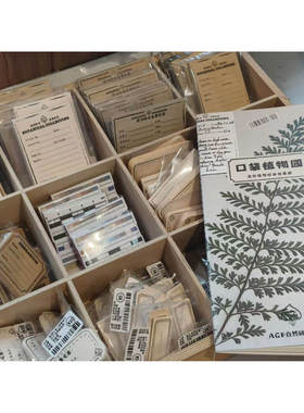 ACE 植物标本标签复古自然素材手帐学名手写展示贴野外采集记录