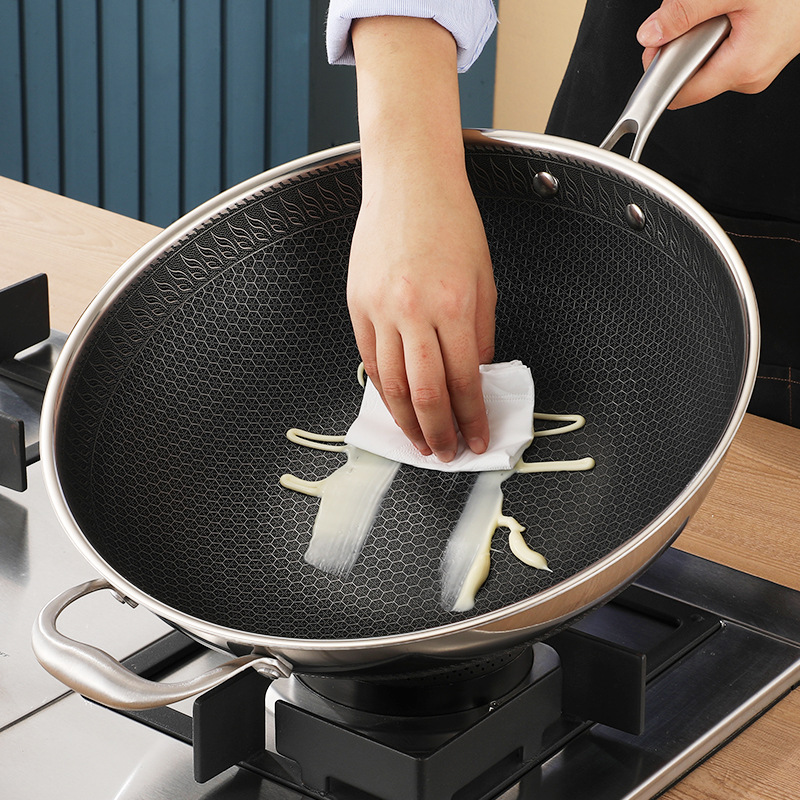 礼品不锈钢炒锅煎炒锅全屏蜂窝