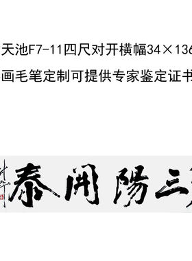 临摹手写尉天池书法四尺对开横幅34×136cm名家字画收藏定制可提
