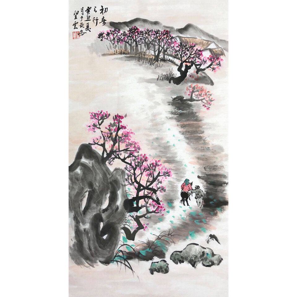 临摹长安画派创始人赵望云名家书画手绘风景装饰画国画收藏客厅证