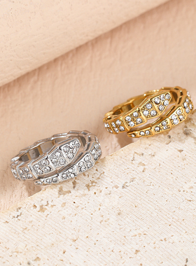 小众设计镶钻戒指女冷淡风双层开口指环高级感时尚手饰