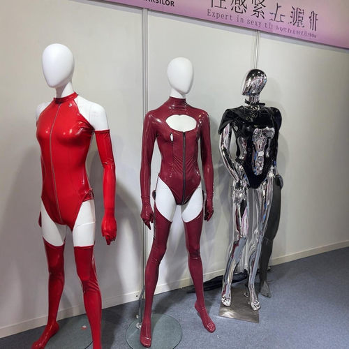 网红车模亮面二次元CD女王变装酒红色角色扮演COS舞台走秀紧身衣