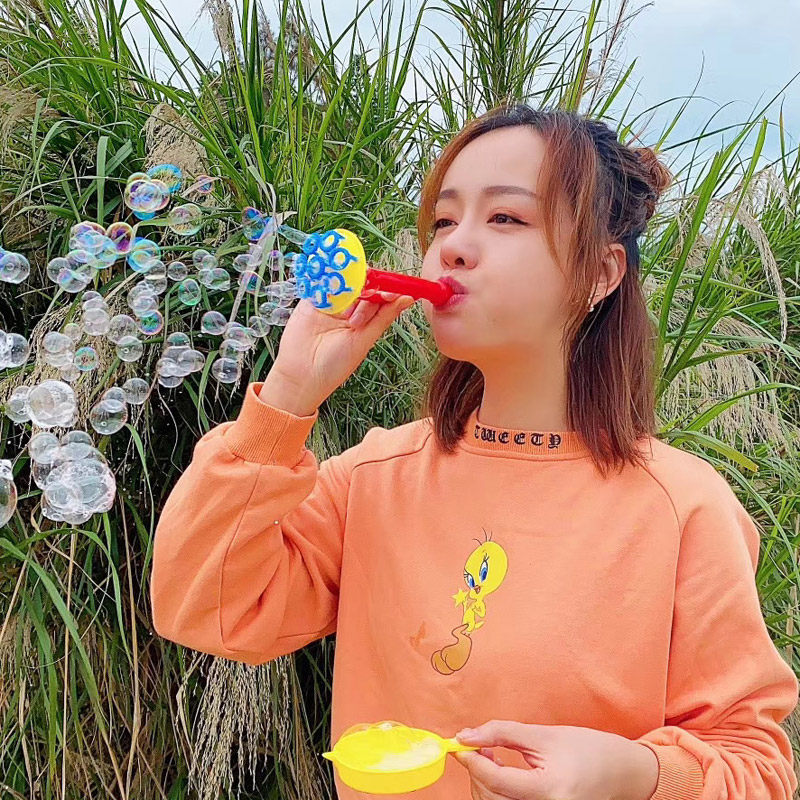 创意嘴吹泡泡机多孔小喇叭口吹工具网红同款吐儿童户外泡泡玩具
