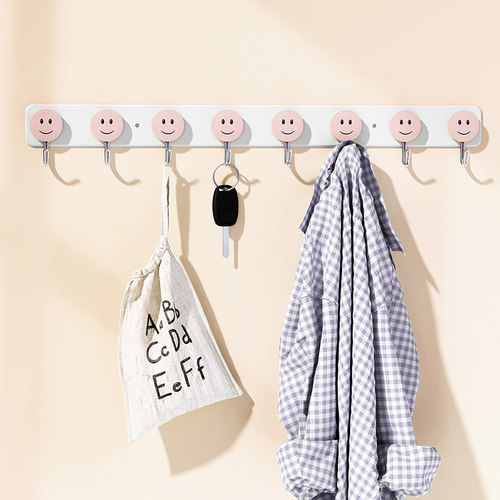 振信不锈钢免打孔8钩粘胶挂衣架