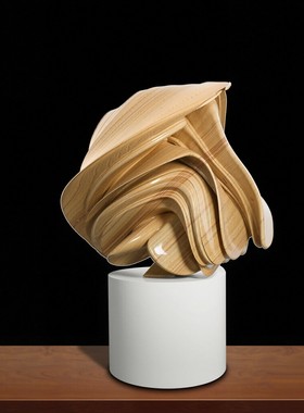 实木木制异形竖向摆件定制