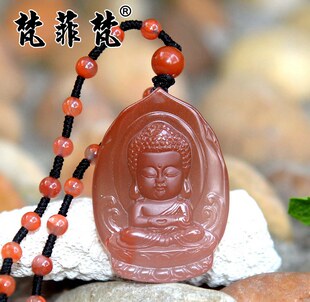 梵菲梵 南红宝宝佛凉山九口冰飘红料太子佛天然满色原石项链吊坠