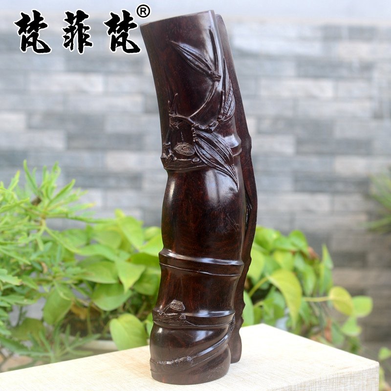 梵菲梵 印度小叶紫檀镇尺竹子雕件镇纸金星拆房老料摆件红木文房