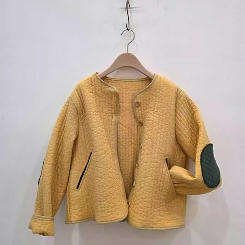 韩国darkbang (现货)竖条压线夹棉轻薄补丁棉服