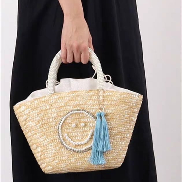 日本（现货）smiley*cooco 草编手笑脸编织包包