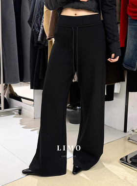 2025秋冬LIMO新款韩版加厚版加绒直筒显瘦卫裤休闲裤微喇叭长裤女