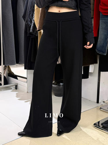 加绒直筒显瘦卫裤裤微喇叭长裤女