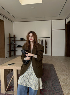 毛呢大衣高级感宽松保暖垫肩西装 2025冬季 IN法式 ALL 短外套女 新款