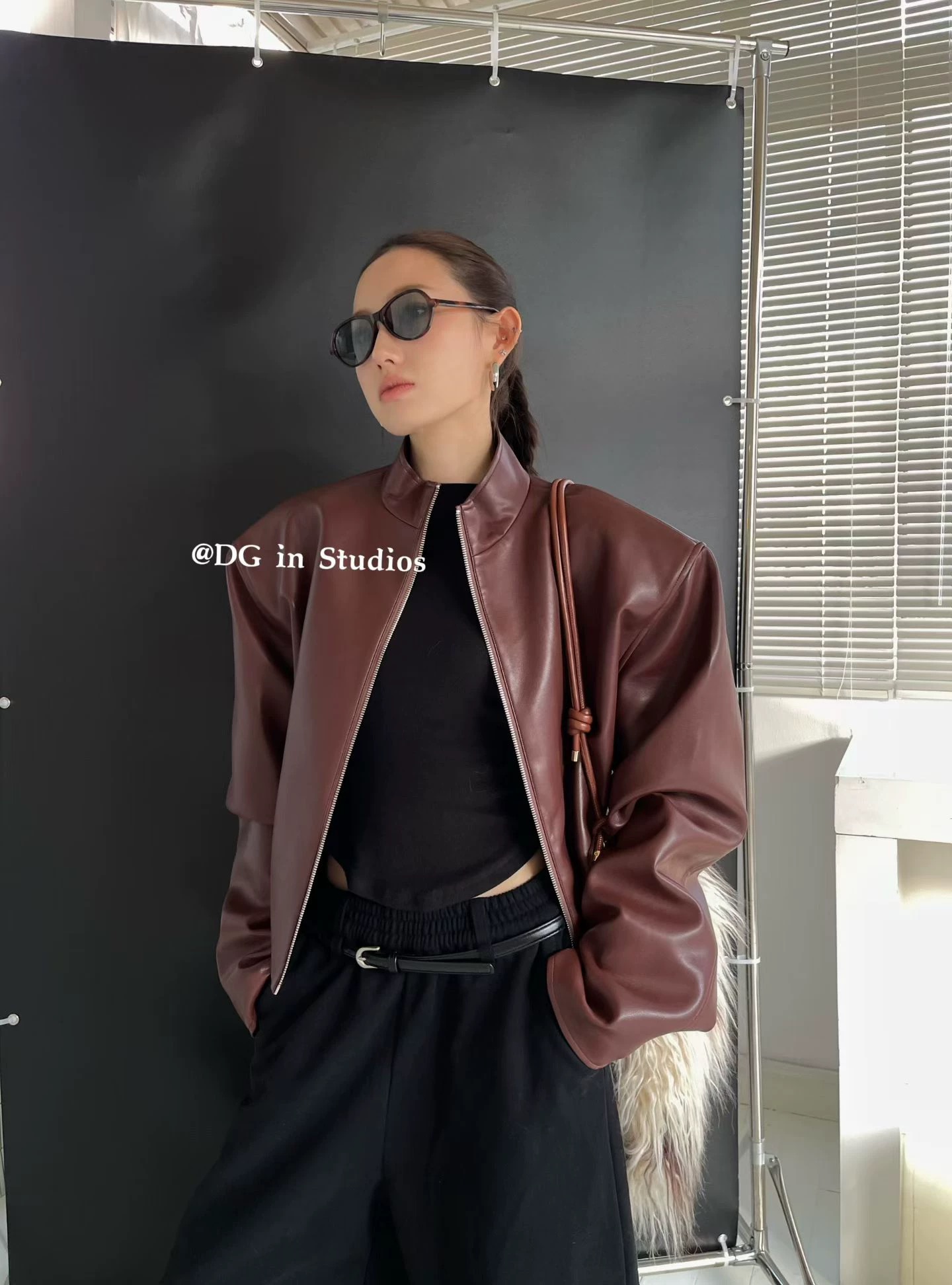 夹棉加厚立领皮衣韩版拉链短外套