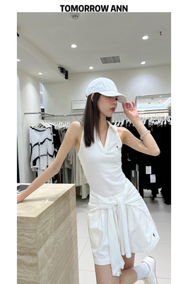 polo翻领上衣背心修身无袖小衫女