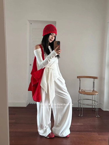 绑带设计感辣妹打底衫T恤上衣
