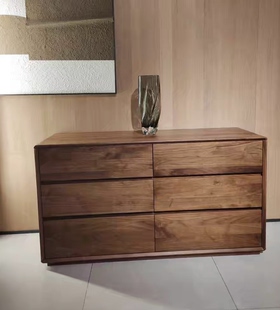 赖氏家具北美黑胡桃木良设系列六斗柜五斗柜XH F06