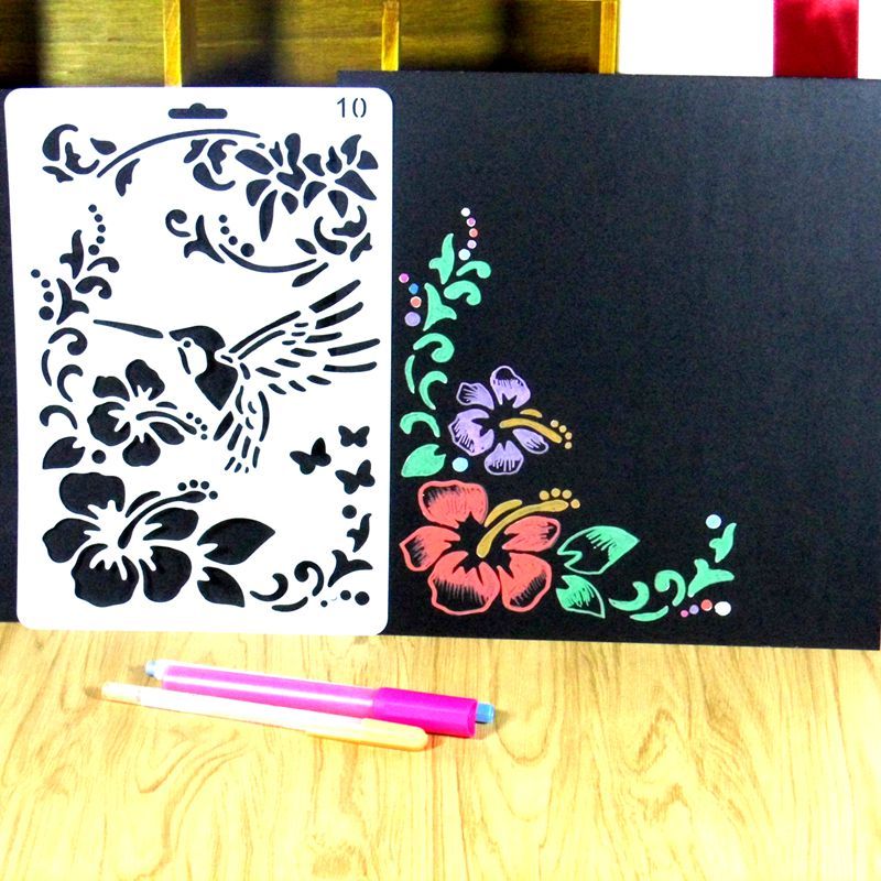 主题花边尺 diy相册黑卡材料镂空绘画模板画画模板粘贴式影集配件