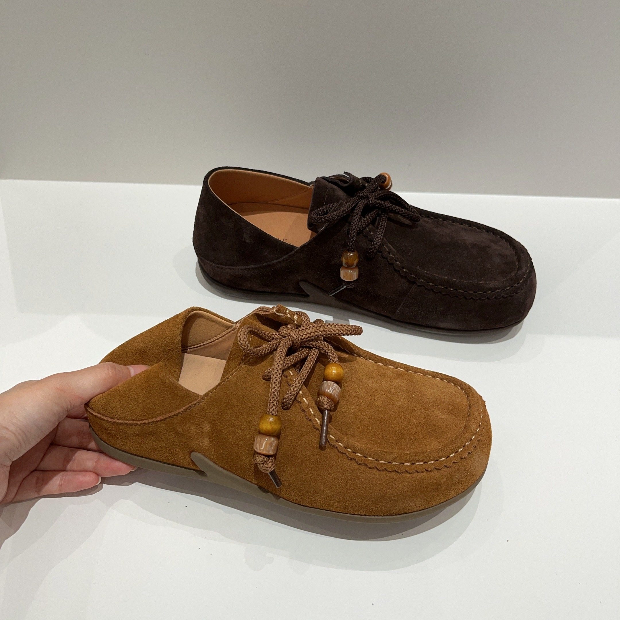 【欢欢专享 断码福利】绒面软底休闲豆豆鞋AB25371,女鞋,穆勒鞋,淘宝优惠券,粉丝福利购,淘宝优惠卷