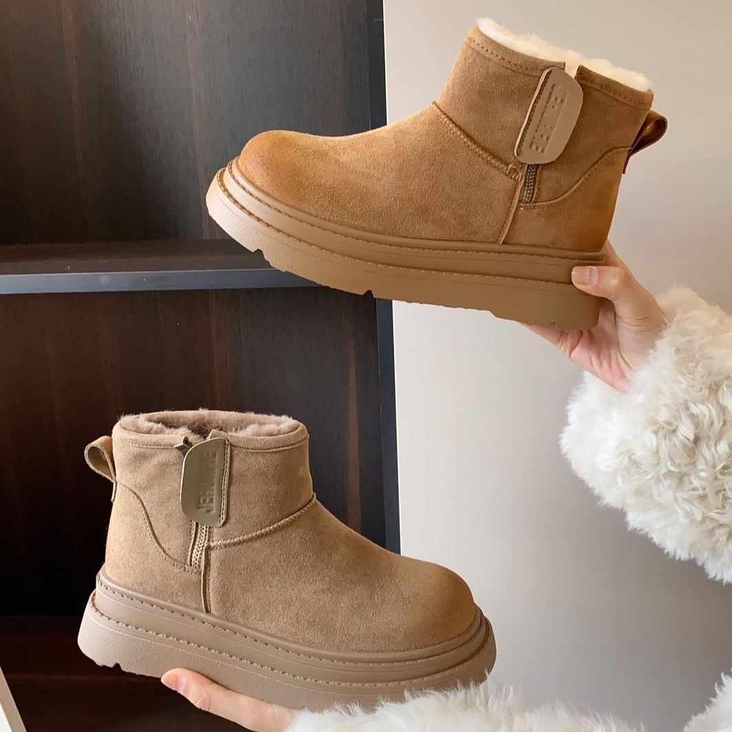 【悟空专享】休闲时尚侧拉链厚底雪地靴AB23699