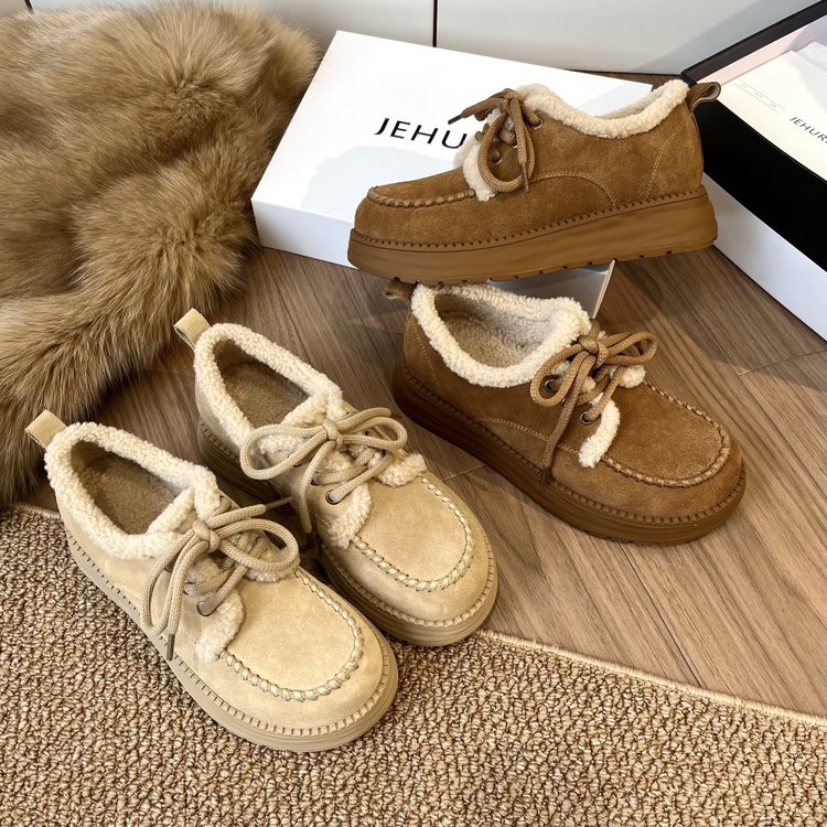 【悟空专享】行走小棉袄～加绒系带保暖羊羔毛勃肯鞋AB25581-1