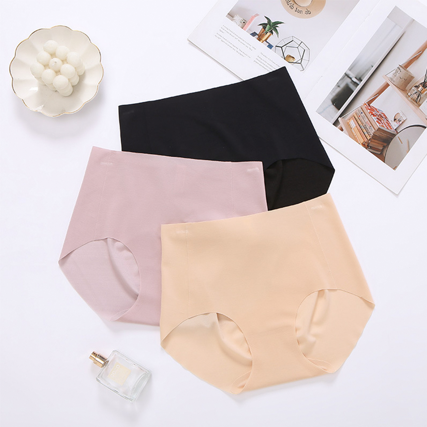 包臀高腰包腹真丝桑蚕丝三角裤