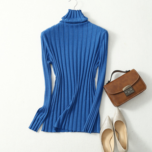 可穿三季 真丝羊绒高领打底衫 套头黑色妈妈衫 高弹女针织衫 抽条修身