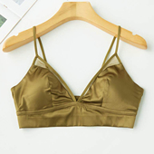 真丝文胸无钢圈法式 bra白色桑蚕丝内衣三角杯薄款 胸衣胸罩乳罩