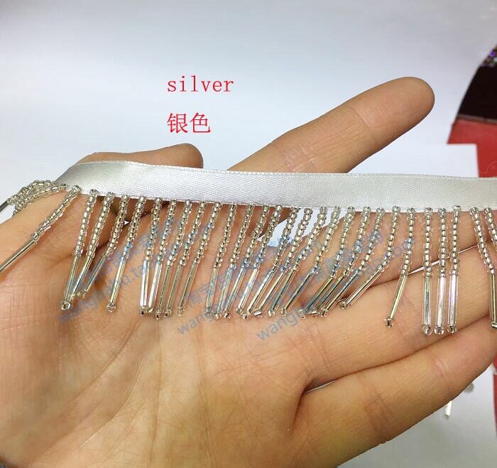 黑灰银色五彩铜色塑料珠管珠钉珠花边服装辅料鞋子装饰流苏须须条